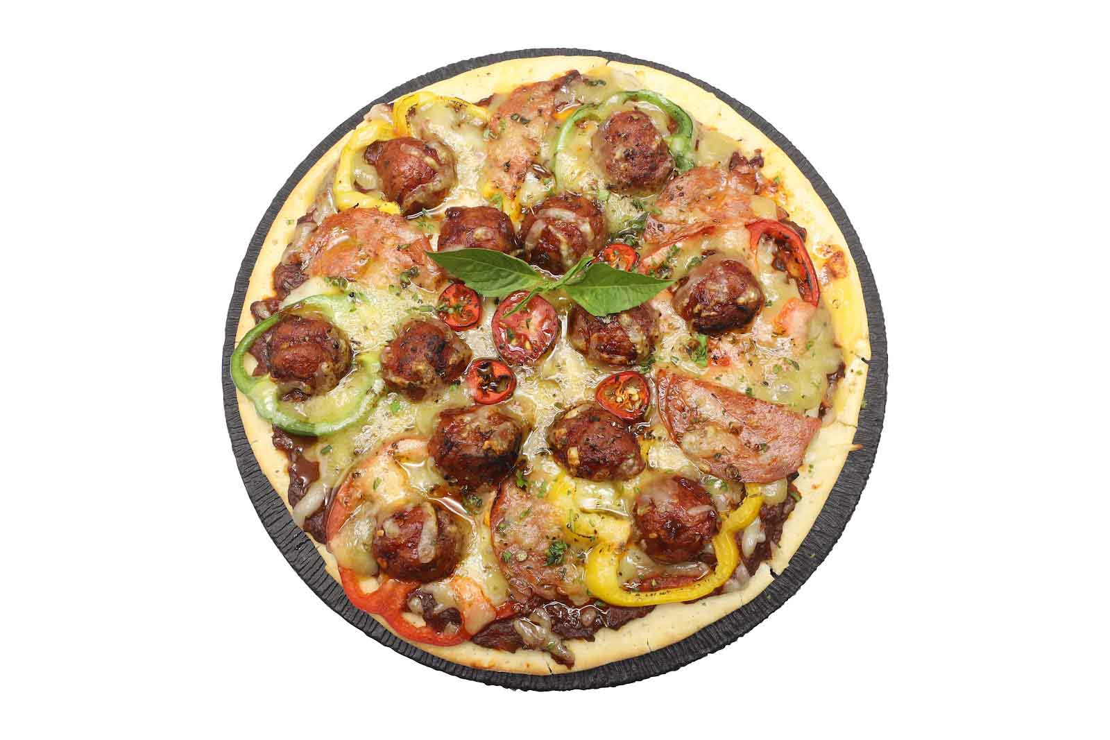 BBQ Meat Ball Pizza